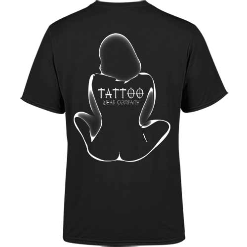 Back view of Tattoo Wear Company Classic Black Tee Shirts