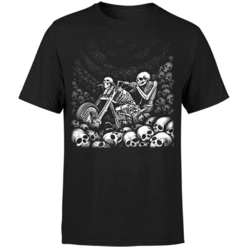 Skeleton Biker Classic Tee Shirts for men