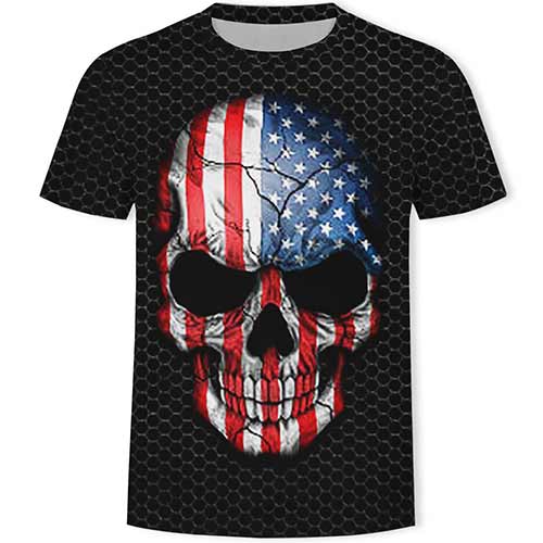 American Skull All Over Print Poly