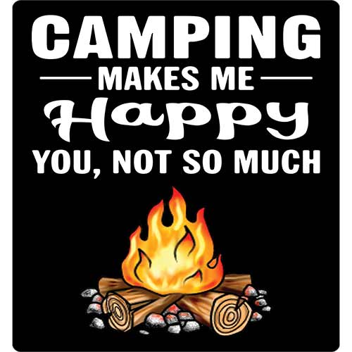 Close print view of Camping Makes Me Happy Classic Tee