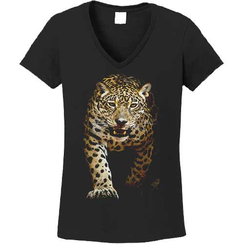 Cheetah womens vneck