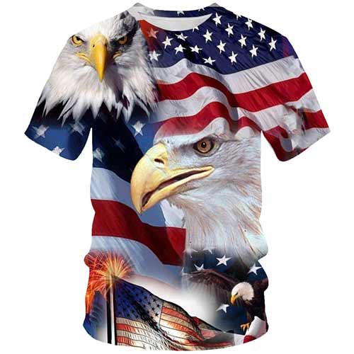 Patriot eagles all over print T-Shirt