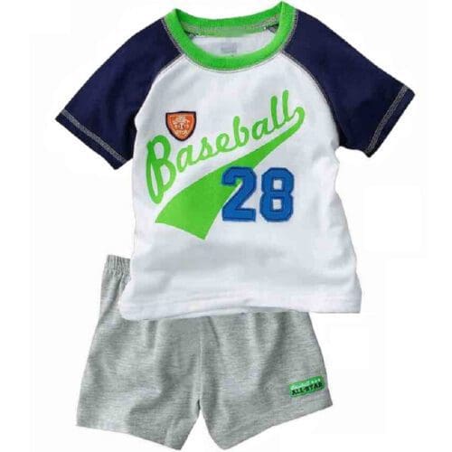 Green Crocodile Baby Boy Baseball Clothes Set