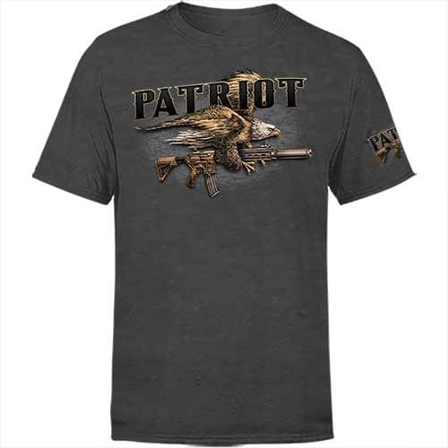 Eagle and Gun Patriot Tee Shirts for Men
