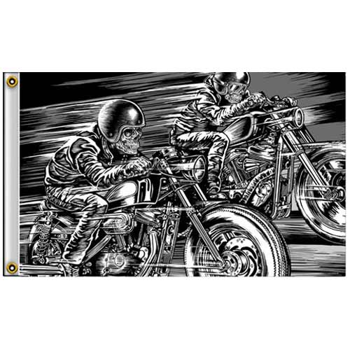 RACING SKELETONS ON MOTORCYCLES
