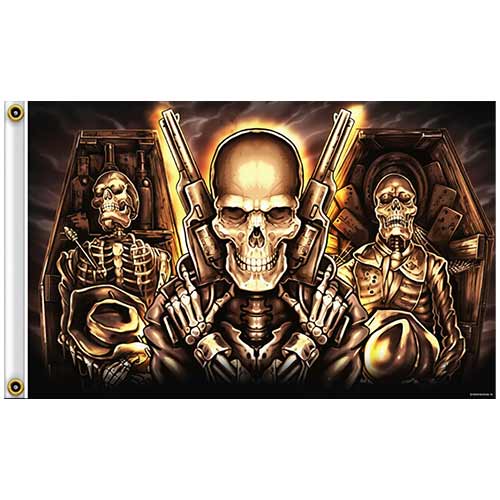 COFFINS AND GUNS SKULLS